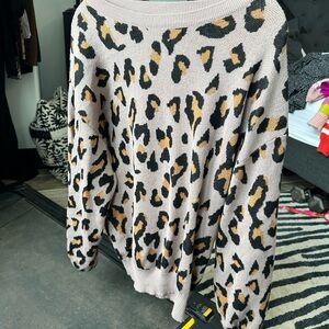 Target Women's Leopard Print Sweater - Black and Brown